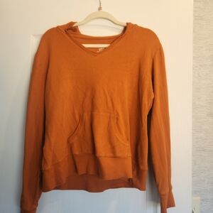 Mountain Lake Orange Thermal Hoodie Size L Euc